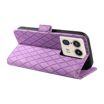 For Motorola Moto X50 Ultra 5G / Edge 50 Ultra 5G Wallet Stand Case Leather Phone Cover Rhombus Imprint