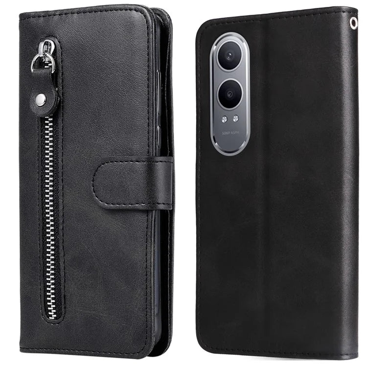 For OnePlus Nord CE4 Lite 5G / Oppo K12x 5G (China) (China) Case Zipper Pocket PU Leather Phone Cover