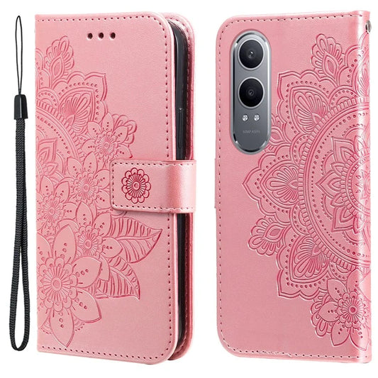 For OnePlus Nord CE4 Lite 5G / Oppo K12x 5G (China) Case Flower Leather Wallet Phone Cover