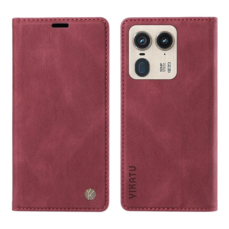 YIKATU YK-004 For Motorola Moto X50 Ultra 5G / Edge 50 Ultra 5G Case Leather Phone Wallet Cover Skin-Touch