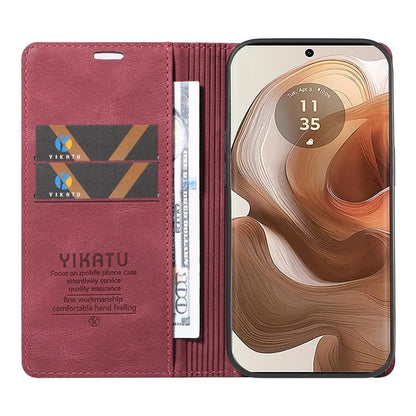 YIKATU YK-004 For Motorola Moto X50 Ultra 5G / Edge 50 Ultra 5G Case Leather Phone Wallet Cover Skin-Touch