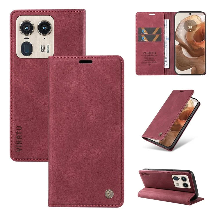 YIKATU YK-004 For Motorola Moto X50 Ultra 5G / Edge 50 Ultra 5G Case Leather Phone Wallet Cover Skin-Touch