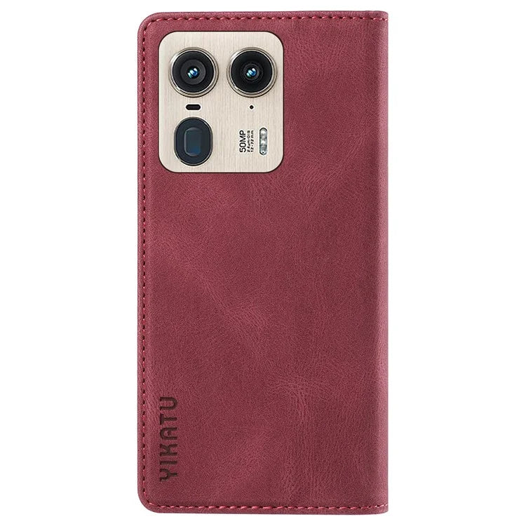 YIKATU YK-004 For Motorola Moto X50 Ultra 5G / Edge 50 Ultra 5G Case Leather Phone Wallet Cover Skin-Touch