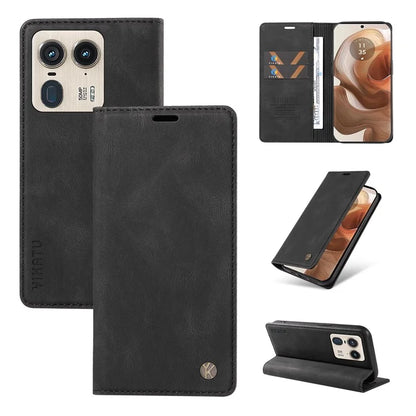 YIKATU YK-004 For Motorola Moto X50 Ultra 5G / Edge 50 Ultra 5G Case Leather Phone Wallet Cover Skin-Touch