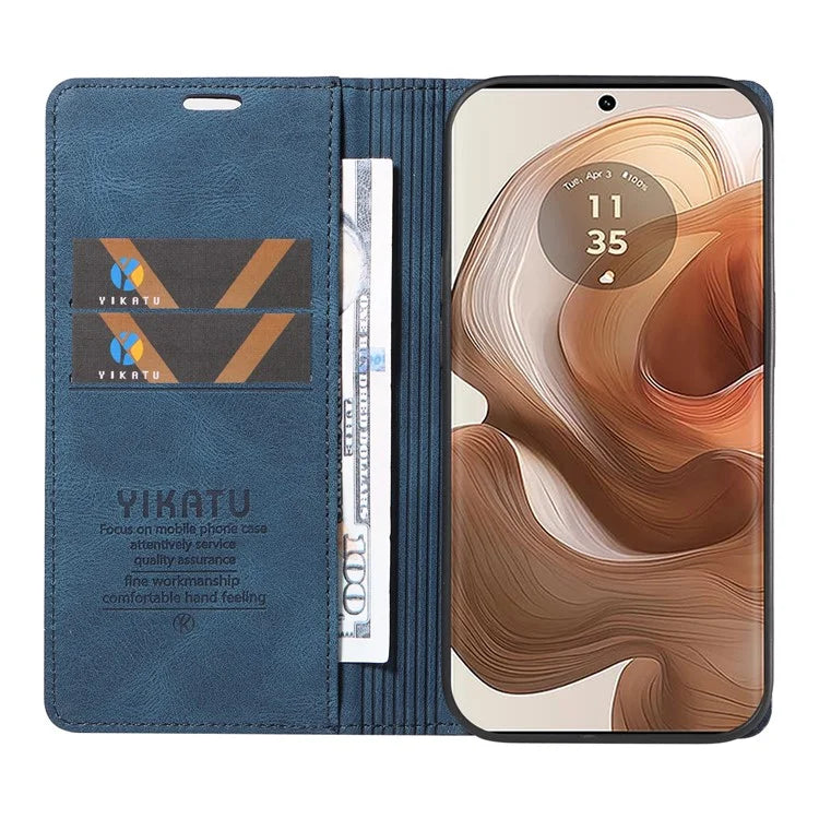 YIKATU YK-004 For Motorola Moto X50 Ultra 5G / Edge 50 Ultra 5G Case Leather Phone Wallet Cover Skin-Touch
