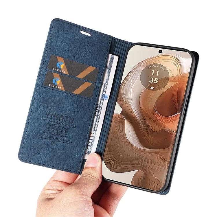 YIKATU YK-004 For Motorola Moto X50 Ultra 5G / Edge 50 Ultra 5G Case Leather Phone Wallet Cover Skin-Touch