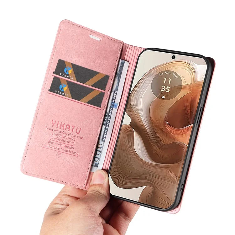 YIKATU YK-004 For Motorola Moto X50 Ultra 5G / Edge 50 Ultra 5G Case Leather Phone Wallet Cover Skin-Touch