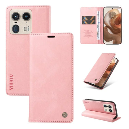 YIKATU YK-004 For Motorola Moto X50 Ultra 5G / Edge 50 Ultra 5G Case Leather Phone Wallet Cover Skin-Touch