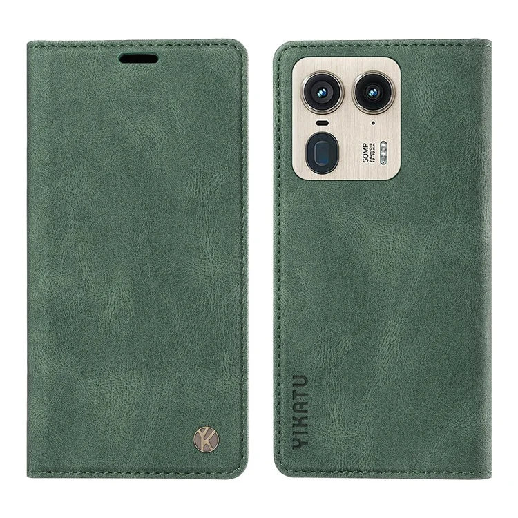YIKATU YK-004 For Motorola Moto X50 Ultra 5G / Edge 50 Ultra 5G Case Leather Phone Wallet Cover Skin-Touch