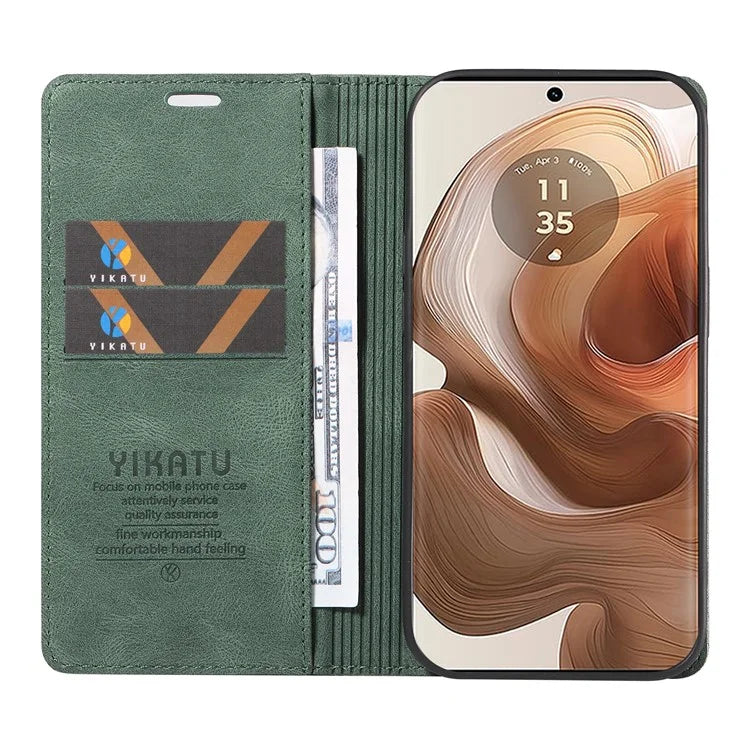 YIKATU YK-004 For Motorola Moto X50 Ultra 5G / Edge 50 Ultra 5G Case Leather Phone Wallet Cover Skin-Touch