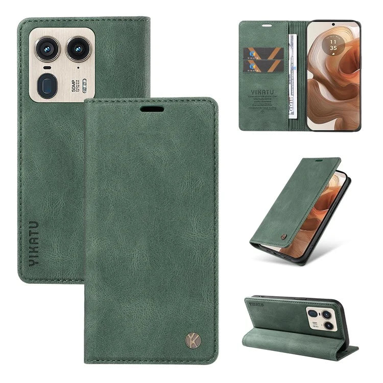 YIKATU YK-004 For Motorola Moto X50 Ultra 5G / Edge 50 Ultra 5G Case Leather Phone Wallet Cover Skin-Touch