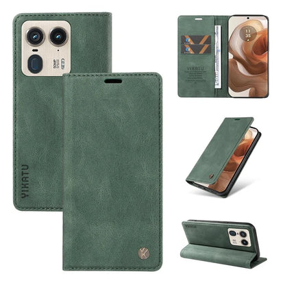 YIKATU YK-004 For Motorola Moto X50 Ultra 5G / Edge 50 Ultra 5G Case Leather Phone Wallet Cover Skin-Touch