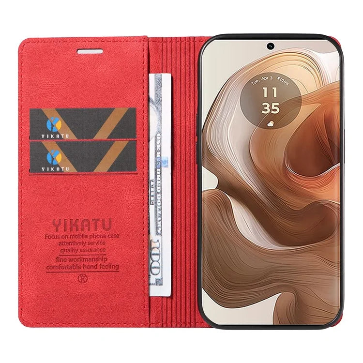 YIKATU YK-004 For Motorola Moto X50 Ultra 5G / Edge 50 Ultra 5G Case Leather Phone Wallet Cover Skin-Touch