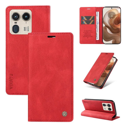 YIKATU YK-004 For Motorola Moto X50 Ultra 5G / Edge 50 Ultra 5G Case Leather Phone Wallet Cover Skin-Touch