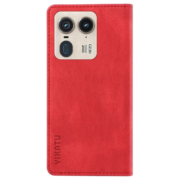 YIKATU YK-004 For Motorola Moto X50 Ultra 5G / Edge 50 Ultra 5G Case Leather Phone Wallet Cover Skin-Touch