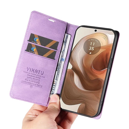 YIKATU YK-004 For Motorola Moto X50 Ultra 5G / Edge 50 Ultra 5G Case Leather Phone Wallet Cover Skin-Touch