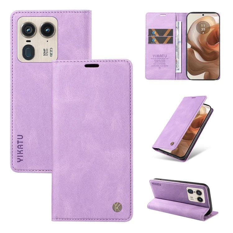 YIKATU YK-004 For Motorola Moto X50 Ultra 5G / Edge 50 Ultra 5G Case Leather Phone Wallet Cover Skin-Touch