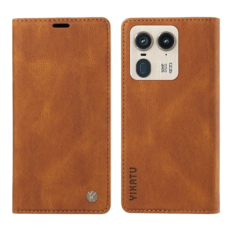 YIKATU YK-004 For Motorola Moto X50 Ultra 5G / Edge 50 Ultra 5G Case Leather Phone Wallet Cover Skin-Touch