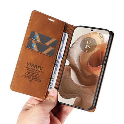 YIKATU YK-004 For Motorola Moto X50 Ultra 5G / Edge 50 Ultra 5G Case Leather Phone Wallet Cover Skin-Touch