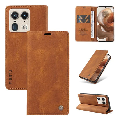 YIKATU YK-004 For Motorola Moto X50 Ultra 5G / Edge 50 Ultra 5G Case Leather Phone Wallet Cover Skin-Touch