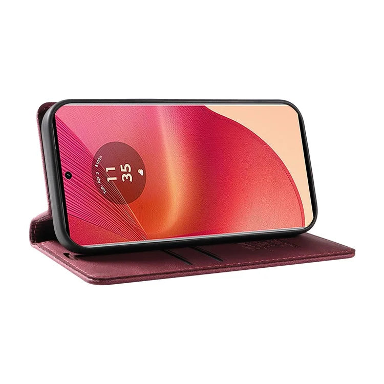YIKATU YK-004 For Motorola Edge 50 Fusion 5G Leather Case Wallet Phone Cover Skin-Touch