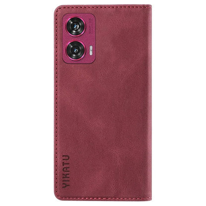 YIKATU YK-004 For Motorola Edge 50 Fusion 5G Leather Case Wallet Phone Cover Skin-Touch