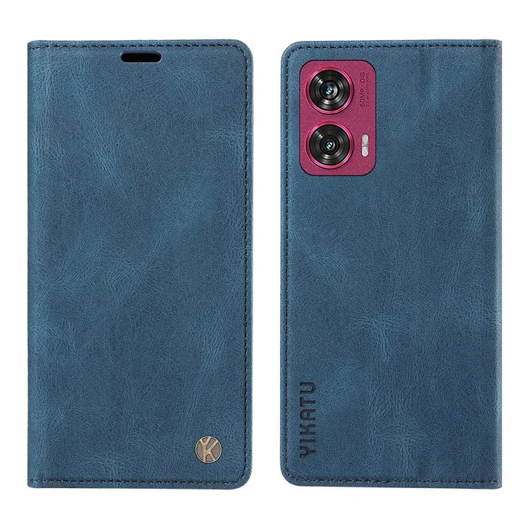 YIKATU YK-004 For Motorola Edge 50 Fusion 5G Leather Case Wallet Phone Cover Skin-Touch