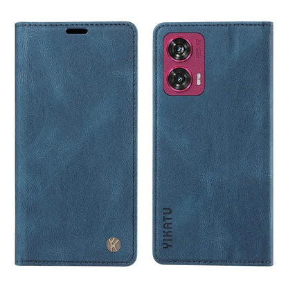 YIKATU YK-004 For Motorola Edge 50 Fusion 5G Leather Case Wallet Phone Cover Skin-Touch