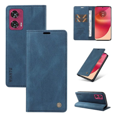 YIKATU YK-004 For Motorola Edge 50 Fusion 5G Leather Case Wallet Phone Cover Skin-Touch