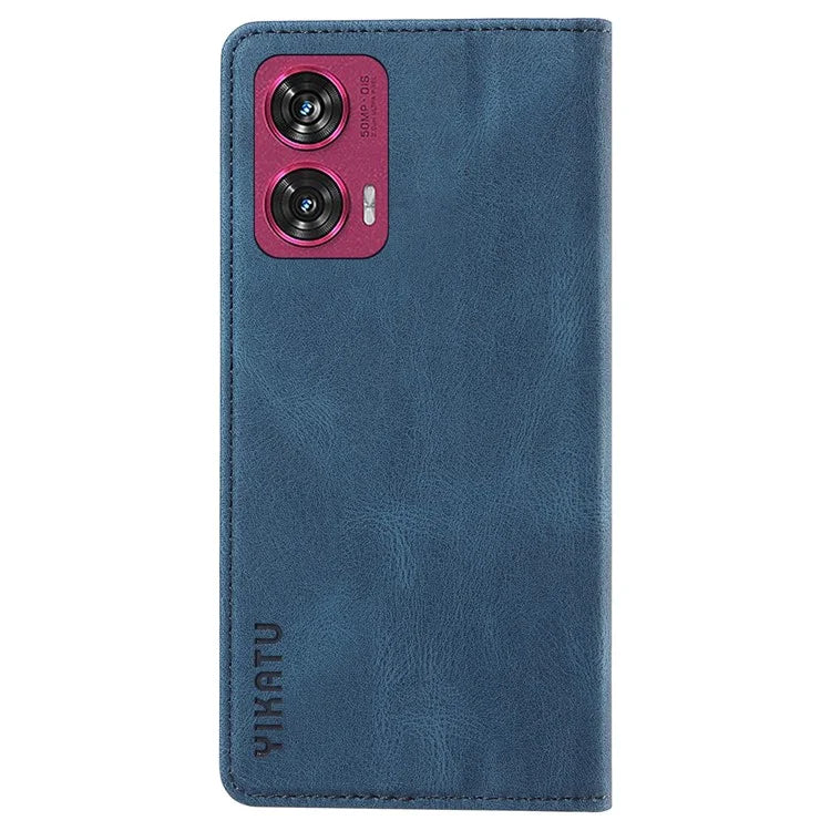 YIKATU YK-004 For Motorola Edge 50 Fusion 5G Leather Case Wallet Phone Cover Skin-Touch