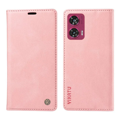 YIKATU YK-004 For Motorola Edge 50 Fusion 5G Leather Case Wallet Phone Cover Skin-Touch