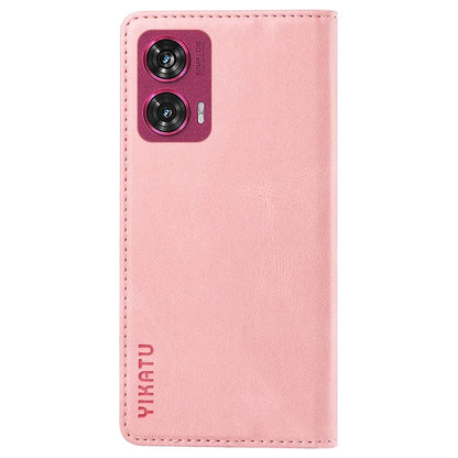 YIKATU YK-004 For Motorola Edge 50 Fusion 5G Leather Case Wallet Phone Cover Skin-Touch