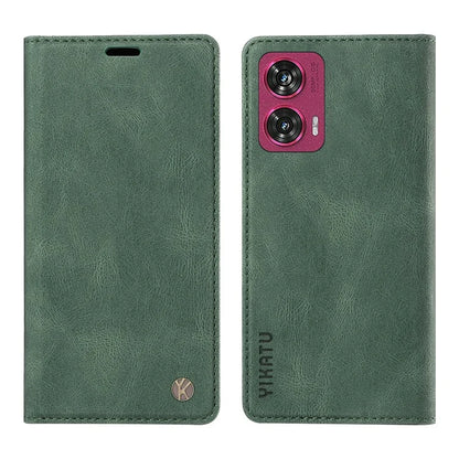 YIKATU YK-004 For Motorola Edge 50 Fusion 5G Leather Case Wallet Phone Cover Skin-Touch