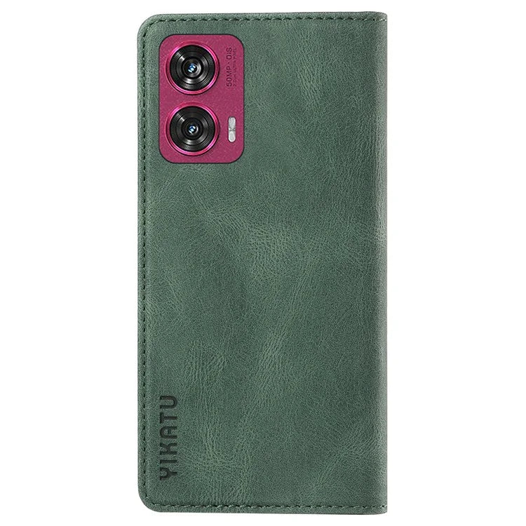 YIKATU YK-004 For Motorola Edge 50 Fusion 5G Leather Case Wallet Phone Cover Skin-Touch
