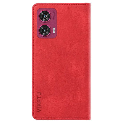 YIKATU YK-004 For Motorola Edge 50 Fusion 5G Leather Case Wallet Phone Cover Skin-Touch