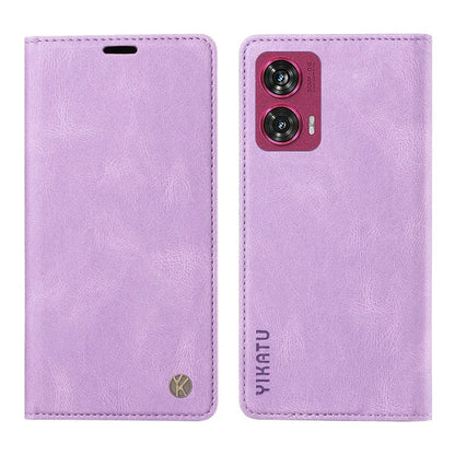 YIKATU YK-004 For Motorola Edge 50 Fusion 5G Leather Case Wallet Phone Cover Skin-Touch