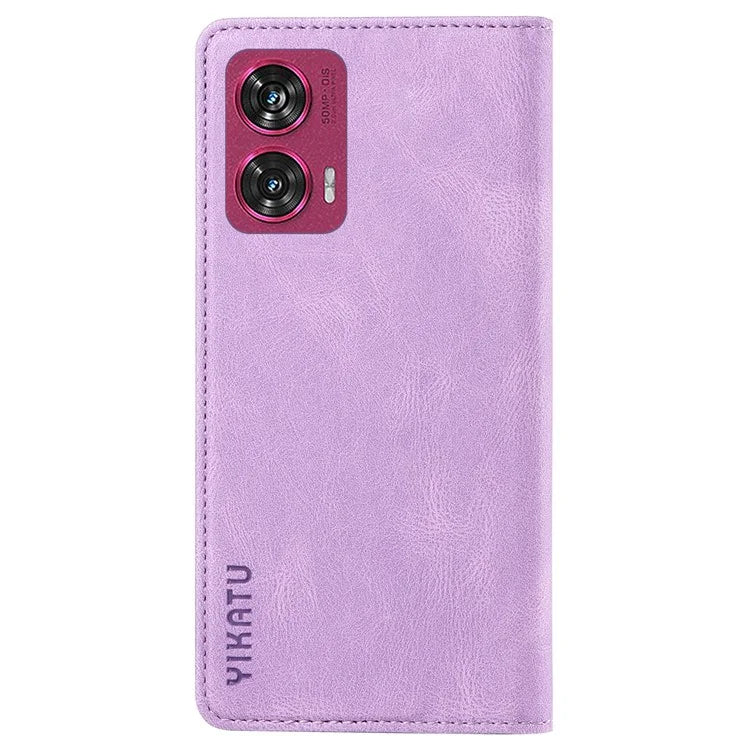 YIKATU YK-004 For Motorola Edge 50 Fusion 5G Leather Case Wallet Phone Cover Skin-Touch