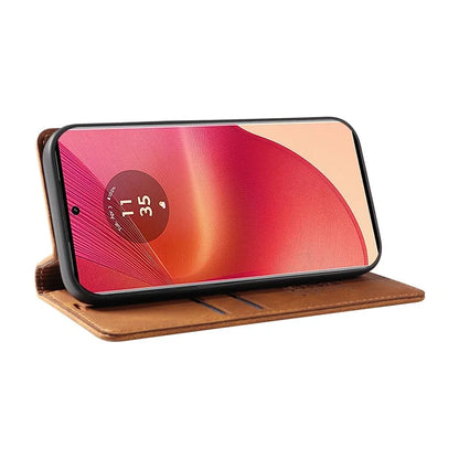 YIKATU YK-004 For Motorola Edge 50 Fusion 5G Leather Case Wallet Phone Cover Skin-Touch