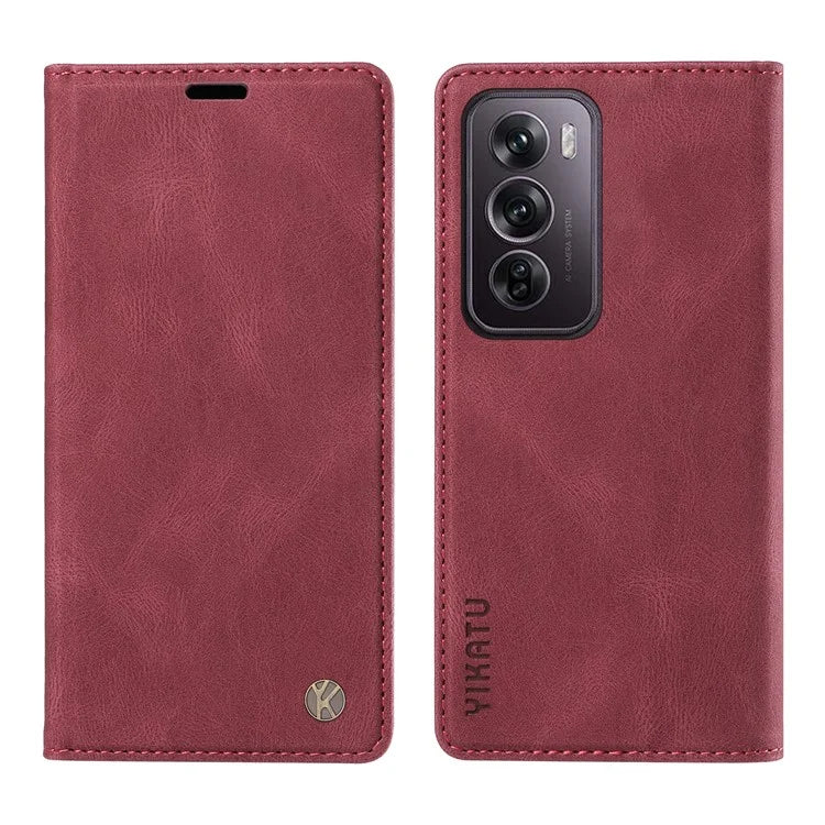 YIKATU YK-004 For Oppo Reno12 Pro 5G (Global) / (China) Wallet Phone Case Skin-Touch Leather Cover