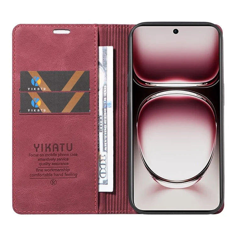 YIKATU YK-004 For Oppo Reno12 Pro 5G (Global) / (China) Wallet Phone Case Skin-Touch Leather Cover