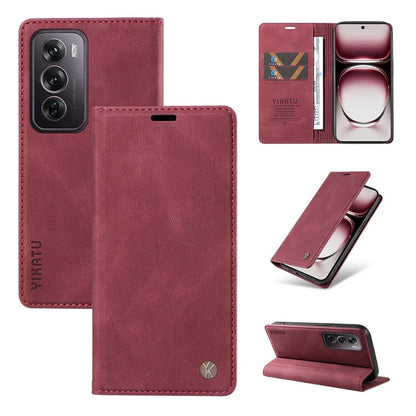 YIKATU YK-004 For Oppo Reno12 Pro 5G (Global) / (China) Wallet Phone Case Skin-Touch Leather Cover
