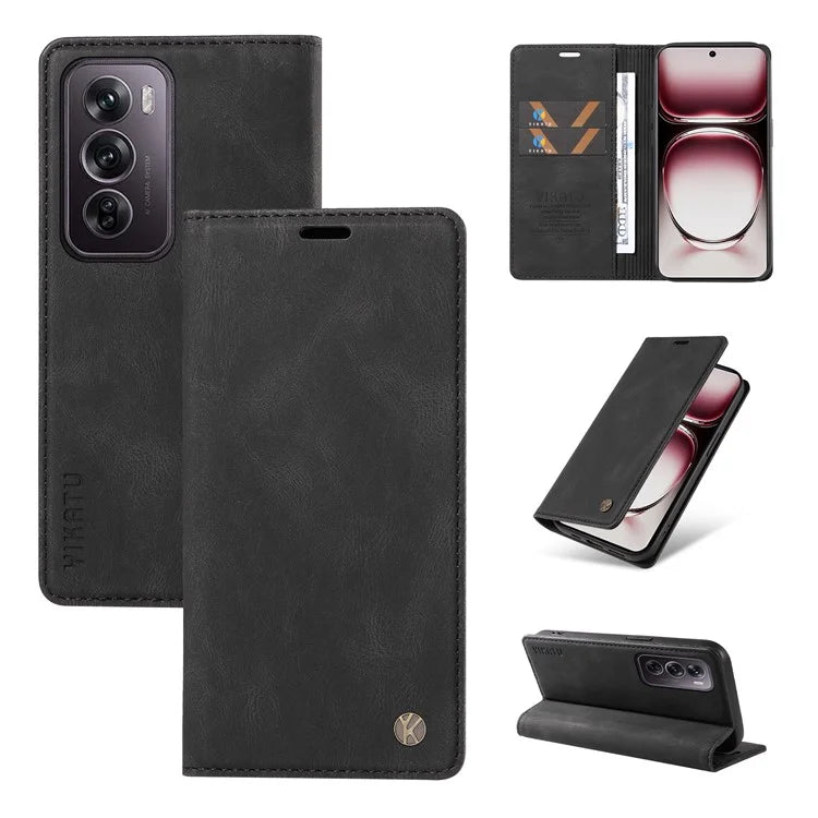 YIKATU YK-004 For Oppo Reno12 Pro 5G (Global) / (China) Wallet Phone Case Skin-Touch Leather Cover