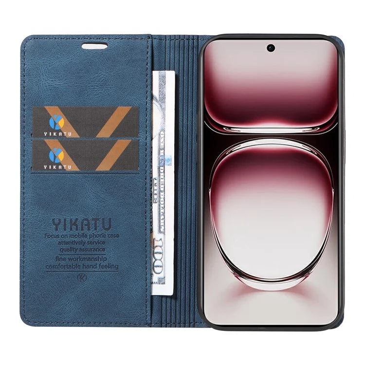YIKATU YK-004 For Oppo Reno12 Pro 5G (Global) / (China) Wallet Phone Case Skin-Touch Leather Cover