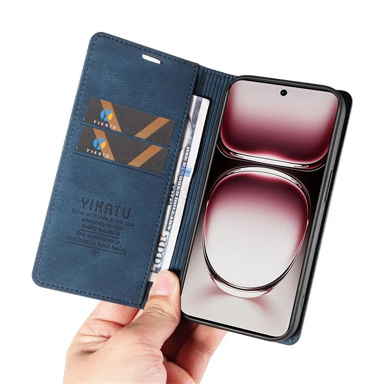 YIKATU YK-004 For Oppo Reno12 Pro 5G (Global) / (China) Wallet Phone Case Skin-Touch Leather Cover