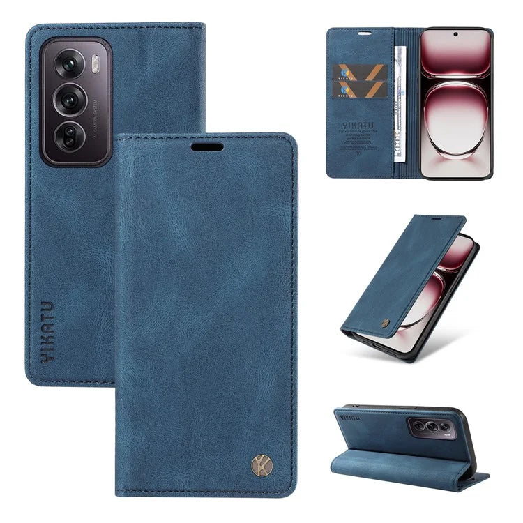 YIKATU YK-004 For Oppo Reno12 Pro 5G (Global) / (China) Wallet Phone Case Skin-Touch Leather Cover