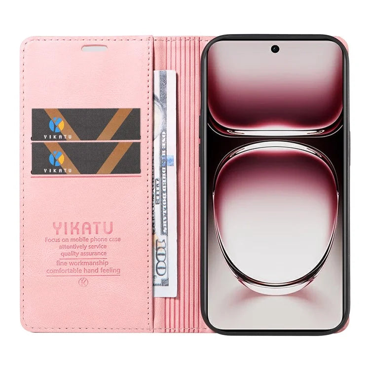 YIKATU YK-004 For Oppo Reno12 Pro 5G (Global) / (China) Wallet Phone Case Skin-Touch Leather Cover