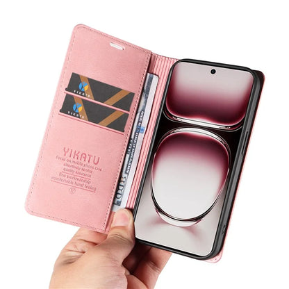 YIKATU YK-004 For Oppo Reno12 Pro 5G (Global) / (China) Wallet Phone Case Skin-Touch Leather Cover