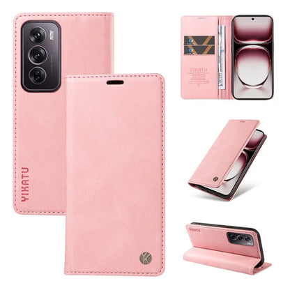 YIKATU YK-004 For Oppo Reno12 Pro 5G (Global) / (China) Wallet Phone Case Skin-Touch Leather Cover