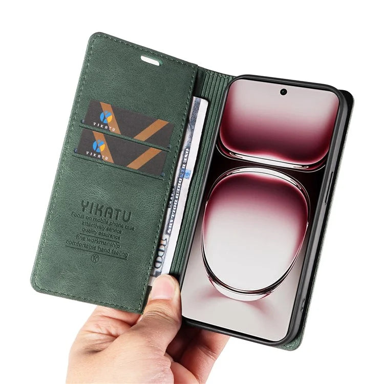 YIKATU YK-004 For Oppo Reno12 Pro 5G (Global) / (China) Wallet Phone Case Skin-Touch Leather Cover