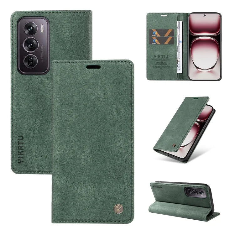 YIKATU YK-004 For Oppo Reno12 Pro 5G (Global) / (China) Wallet Phone Case Skin-Touch Leather Cover